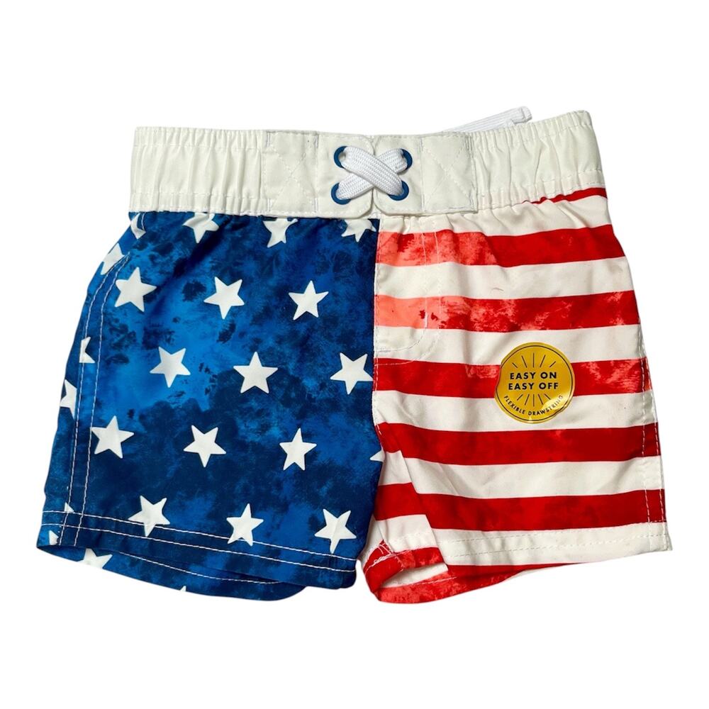 NWT Cat & Jack American Flag Swim Trunks Size 12 months